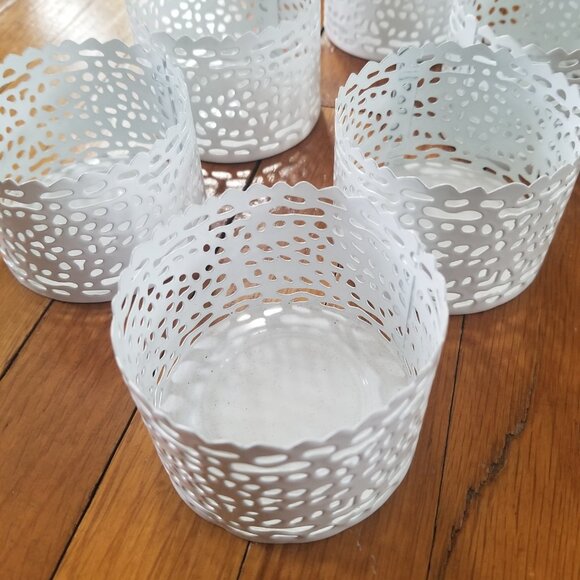 IKEA White Metal Tea Light Candle Holder Set - Picture 2 of 7